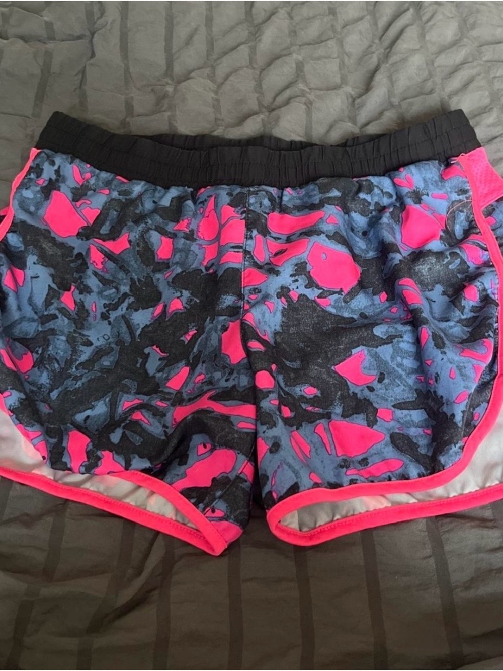 Girls' Athletic Shorts in Black, Blue & Hot Pink